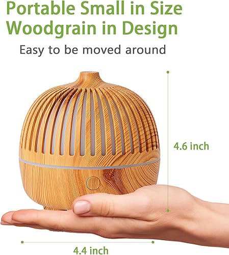 Miniatura 8 de Difusores pequeños de aceite esencial, mini difusor de 1.0 fl oz para aceites esenciales, difusores ultrasónicos de grano de madera, niebla fina,