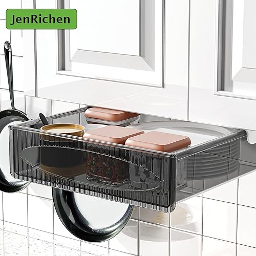 Miniatura 7 de Paquete de 2 cajones deslizables debajo del escritorio, cajones autoadhesivos para debajo del escritorio, grandes de 9.5 pulgadas y pequeños de 8.3