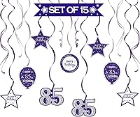 Vista 339 de Juego de decoraciones para fiesta de cumpleaños número 16, serpentinas moradas con soporte de globo de mesa morado, decoraciones de fiesta