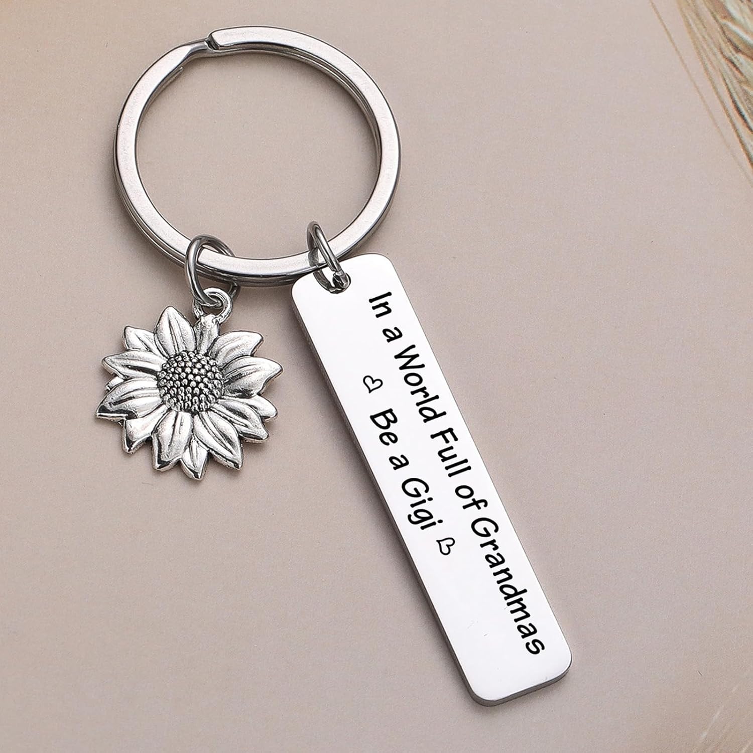 Gigi Keychain Grandmother Keychain Nonna Jewelry Yaya Keychain Sunflower Grandma Keychain - Image 5