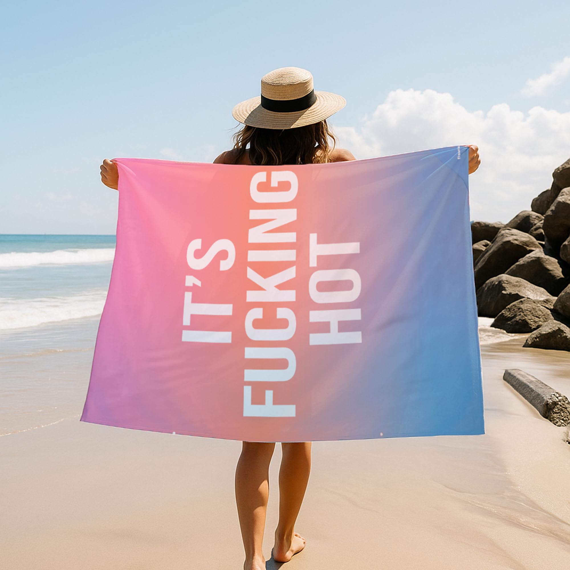 Fisura, Microfibre Beach Towel, Quick Dry, Sand Resistant, Lightweight, “Hot” Gardient - Image 2