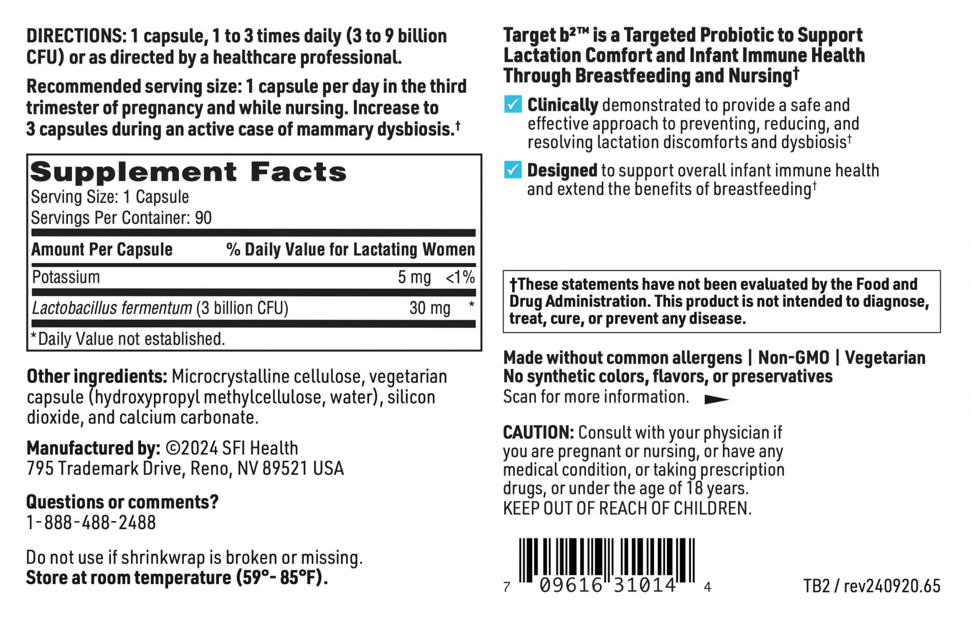 Klaire Labs SFI Health Ther-Biotic Target B2, 90 Capsules — Amazon image 5
