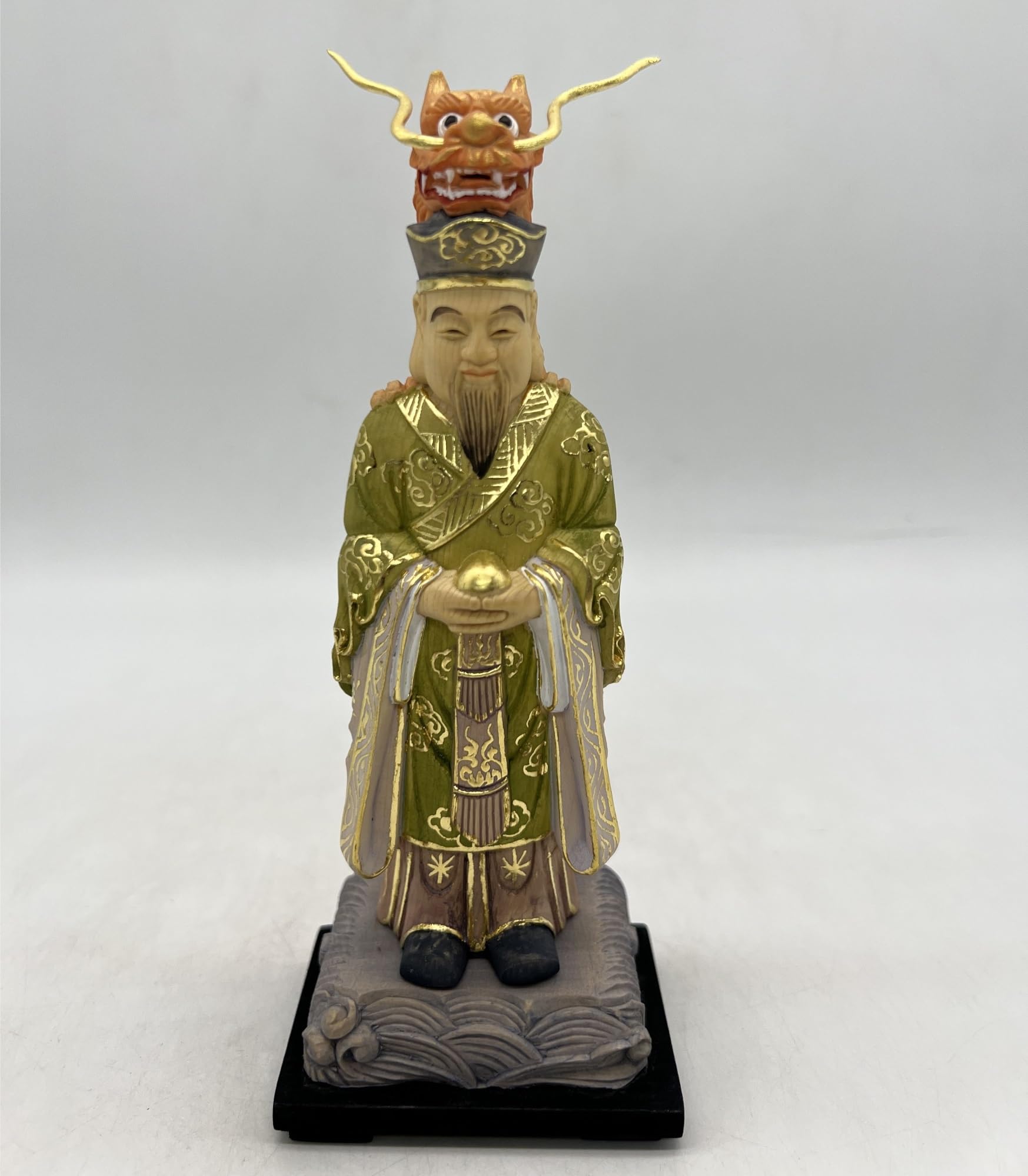 Amazon｜仏像 龍神（龍王）立像 桧木彩色 木彫仏像 木彫り 木製 (Size 