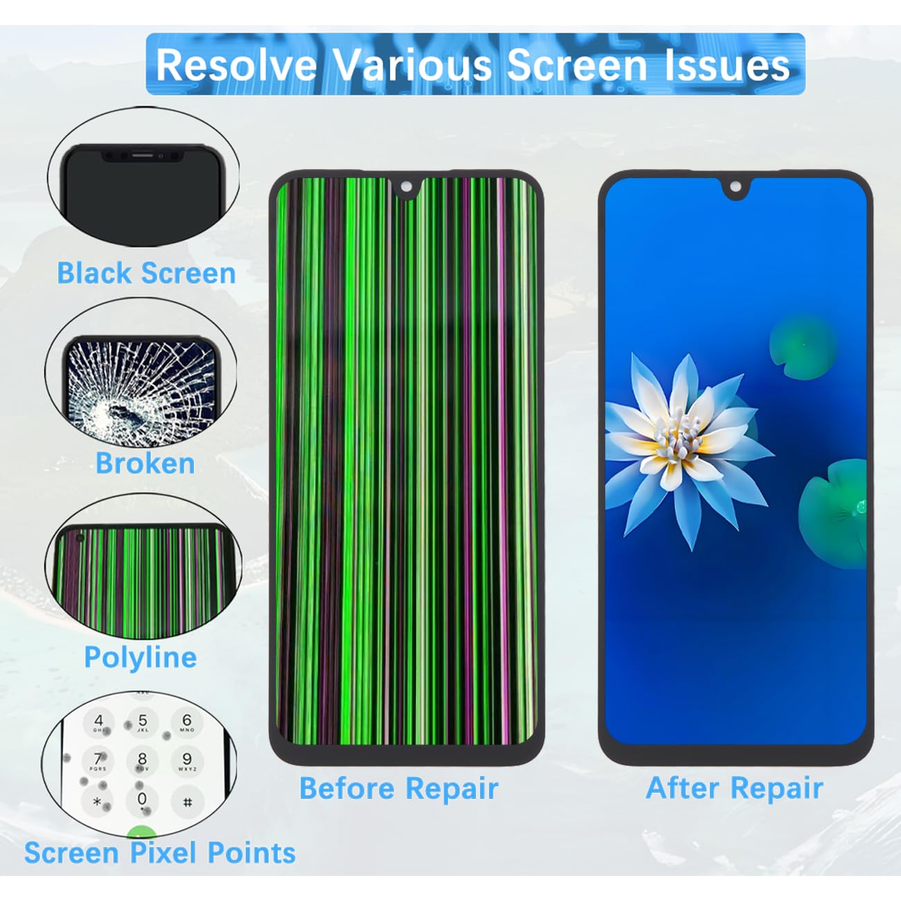 H&LYCYJ Pantalla de repuesto para Samsung Galaxy A16 4G TFT A165F A165F/DS A165M A165M/DS Pantalla LCD de repuesto con kit