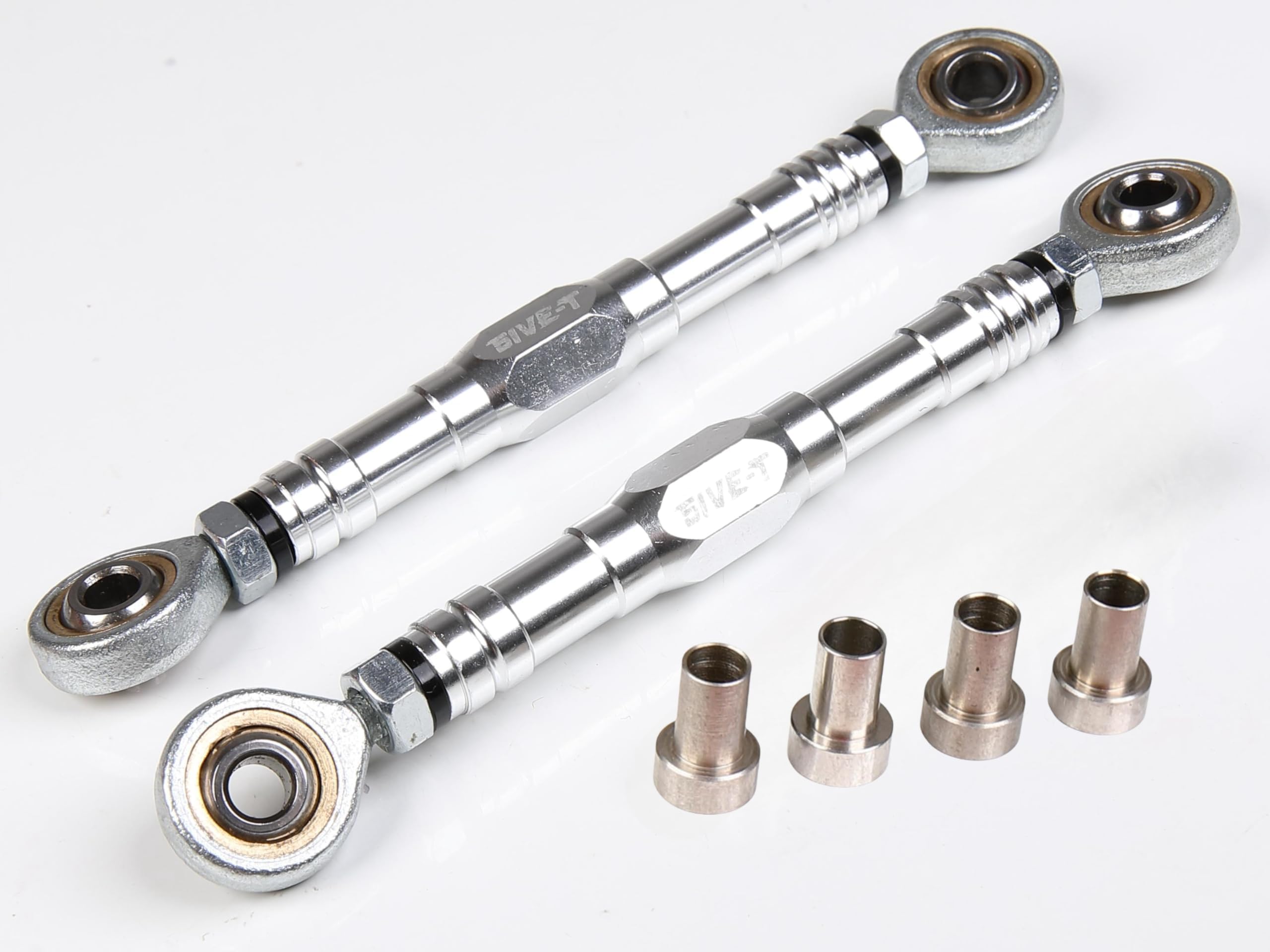 CNC Aluminum 7075-T6 Adjustable Metal Front Rear Suspension Steering Turnbuckle Linkage Rod for 1/5 RC Car Losi 5ive t Upgrade Part (Steering Silver)