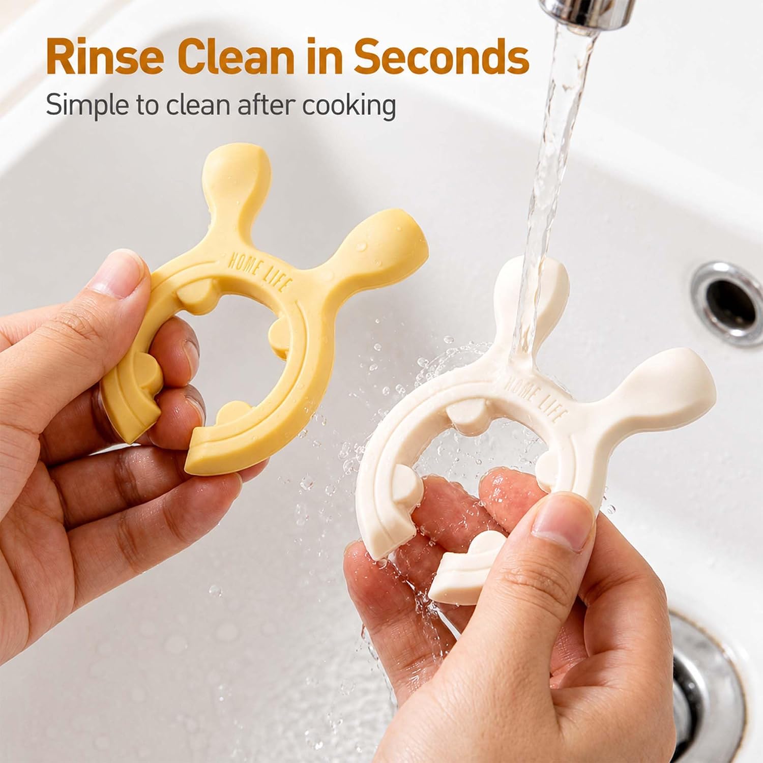 3-Pack Silicone Pot Clip Spoon Holder, Clip-On Spoon Rest and Lid Support, Non-Slip Pot Handle Utensil Rest, Helps Reduce Drips and Boil-Overs, for Pots, Pans and Bowls