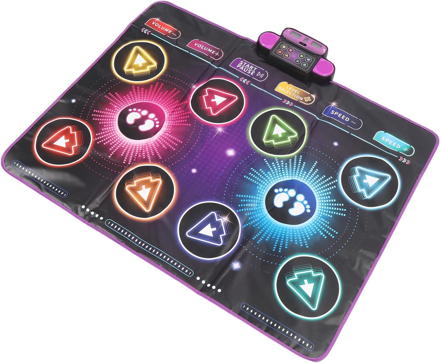 Drfeify Interactive Dance Mat for Kids, 2 Player Electronic Dance Pad with Music, 41.5 x 35 inches, Multiple Game Modes