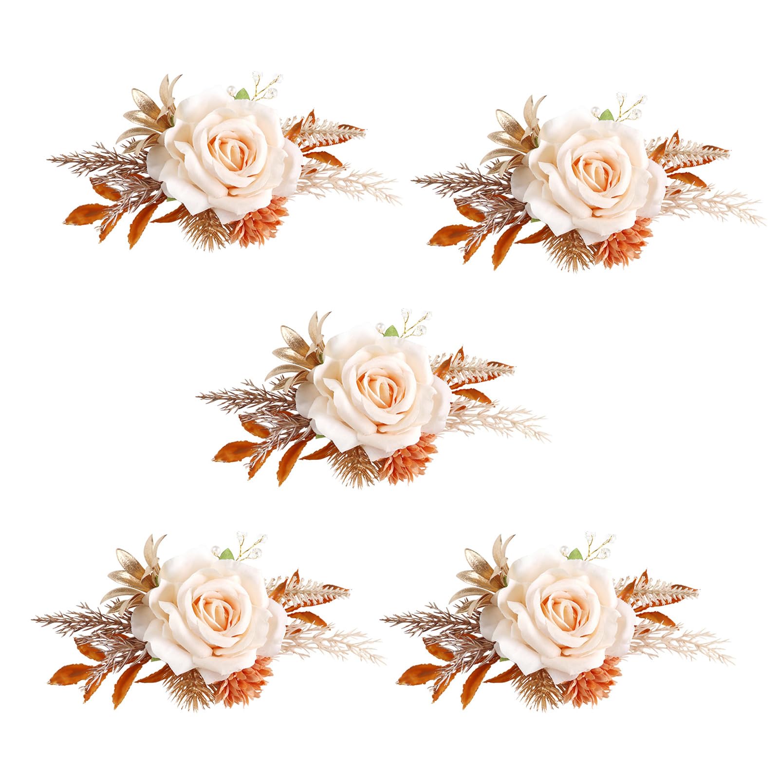 Kalttoy Delicate Flower Corsage and Bracelets Luxurious Wedding Flowers Corsage and Wristlet Flower Decoration for Ceremony Bridal Accessories
