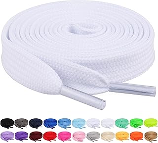 2 Pairs 2/5" Flat Shoe Laces for Sneakers 26 Colors Shoelaces in 27"-72"