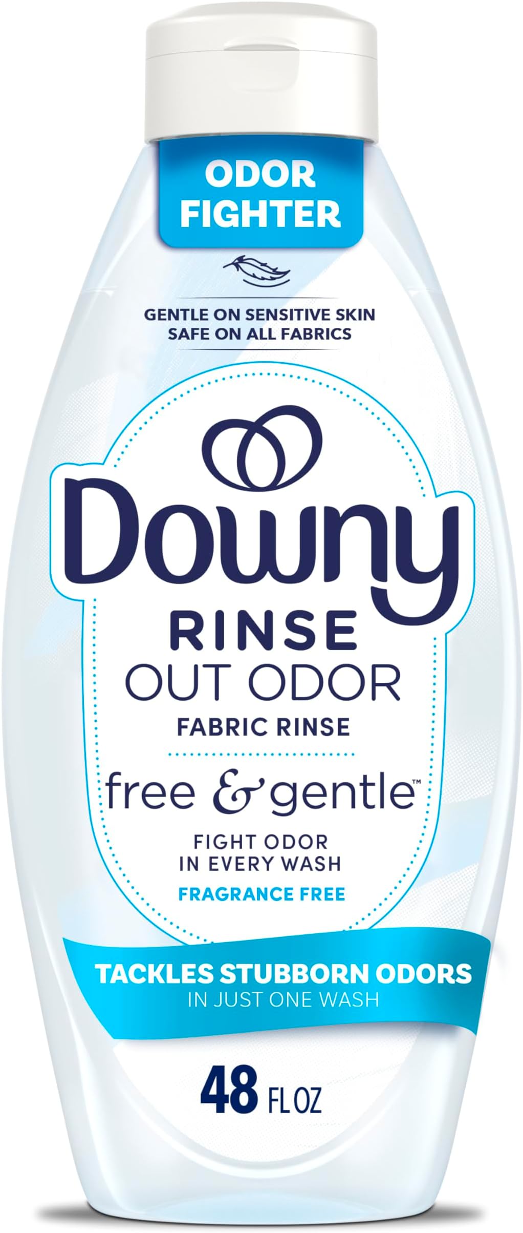 - Free & Gentle Rinse Laundry Odor Remover, Scent Free, 48 FL OZ, Gentle on skin, No dyes or heavy perfumes, Fabric Softener and Laundry Odor Removal Rinse