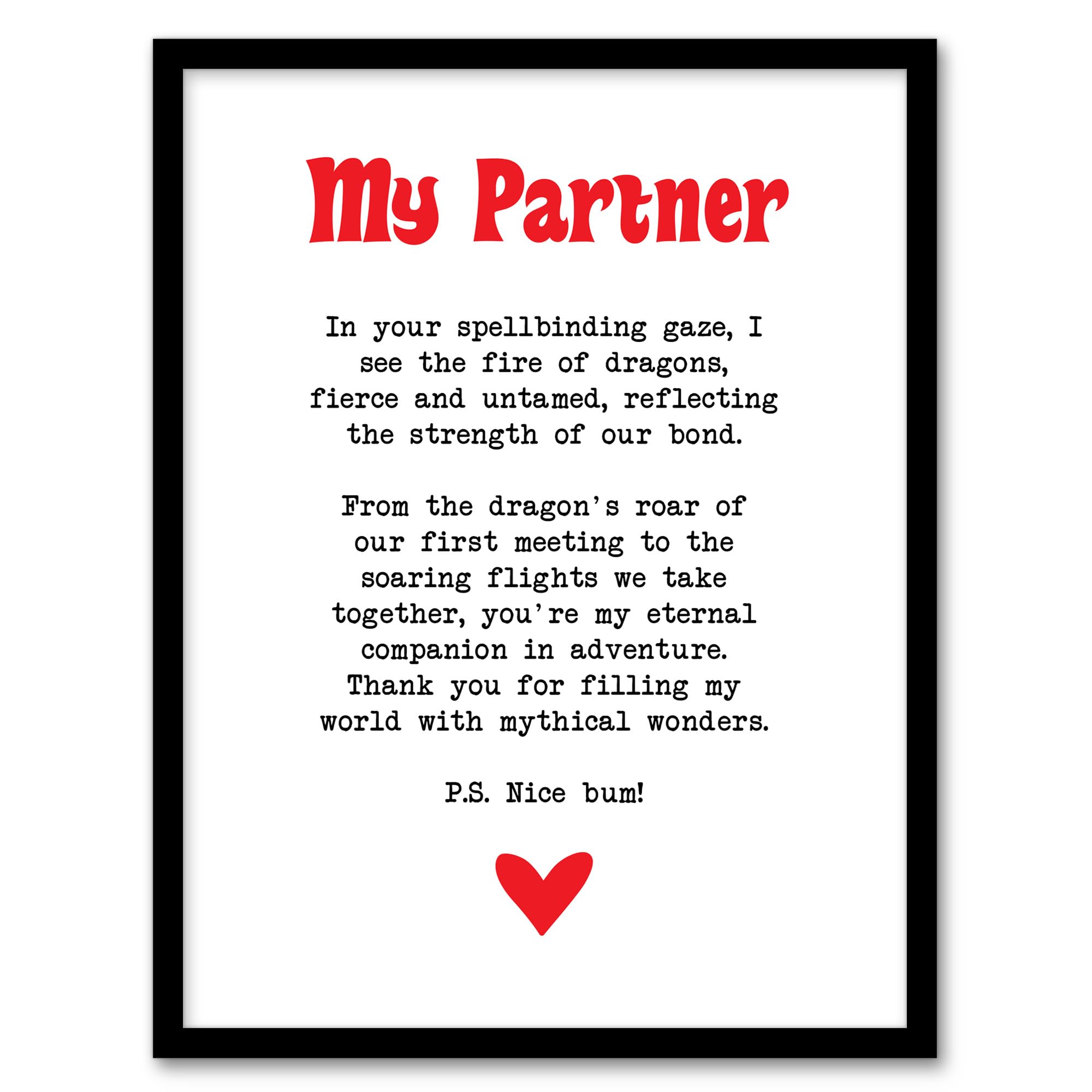 Framed Art Print - Love Poem Role Play Game Nerd Partner Romantic - Artery8 - White - A4