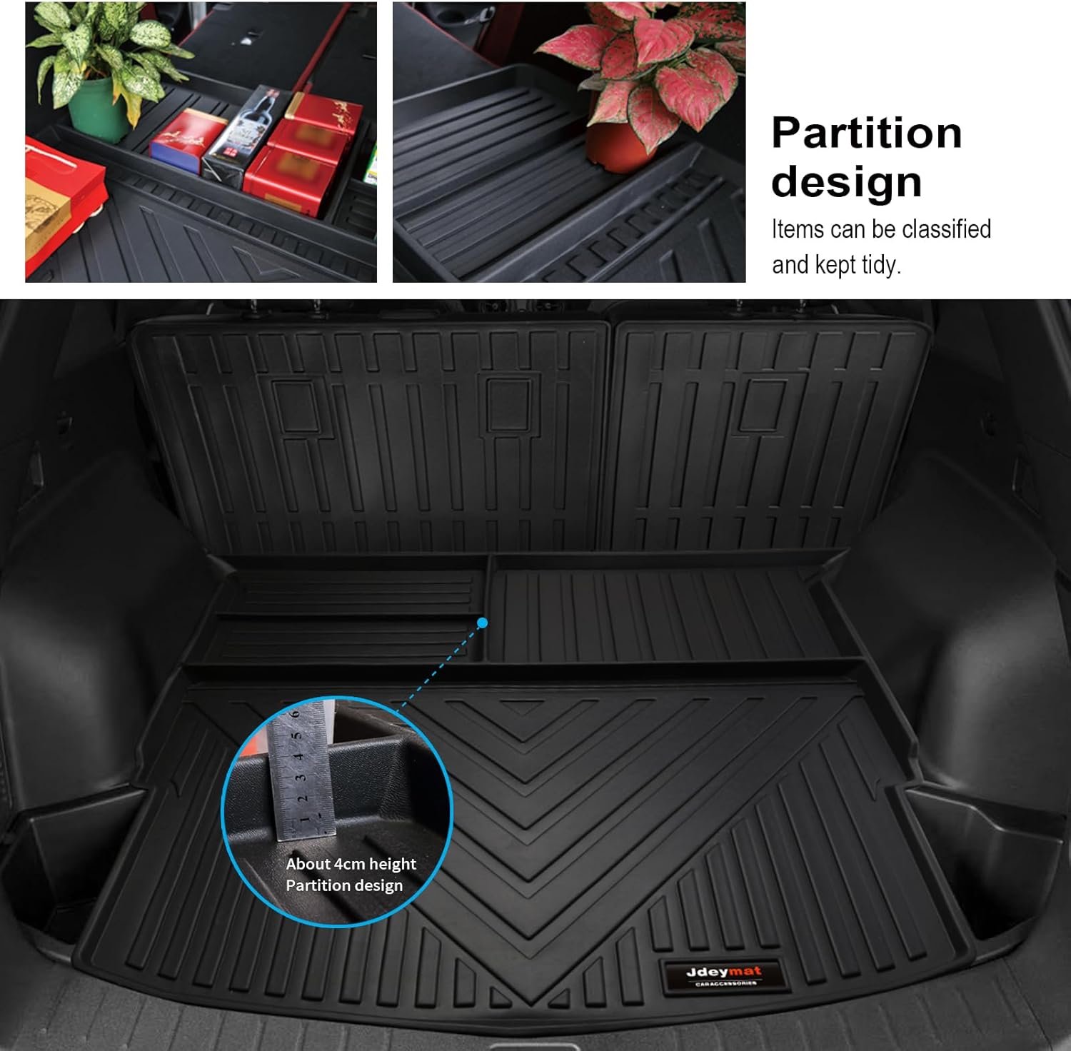 Floor Mats Cargo Trunk Liner and Rear Seat Backrest Mat Compatible with 2019-2025 Chevy Blazer All Weather Rubber Protector Mat Chevrolet Blazer Accessories(Set of 6 Mats)