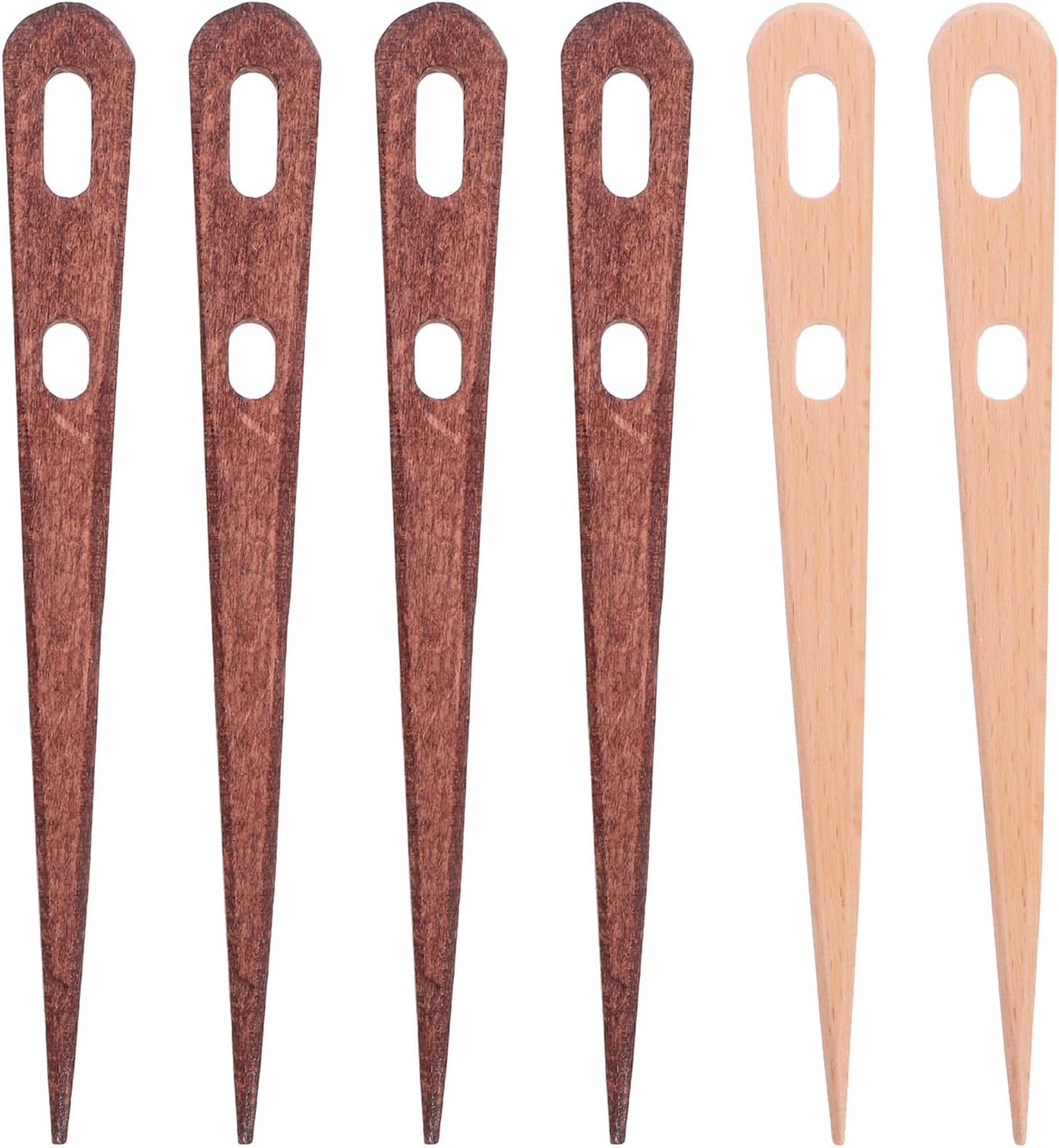 CIMAXIC 3 Pairs Tapestry Weaving Crafts Tools - 6 Inch Wood Large-Eye Needles for Yarn Macrame Crochet - DIY Weaving Tool for Knitting Finishing Handcraft