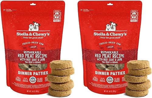 Miniatura 27 de Stella & Chewy's Medallones de Cena Crudos Liofilizados – Receta de Salmón y Carne de Res Surf 'N Turf – Alimento para Cachorros y Perros Alto