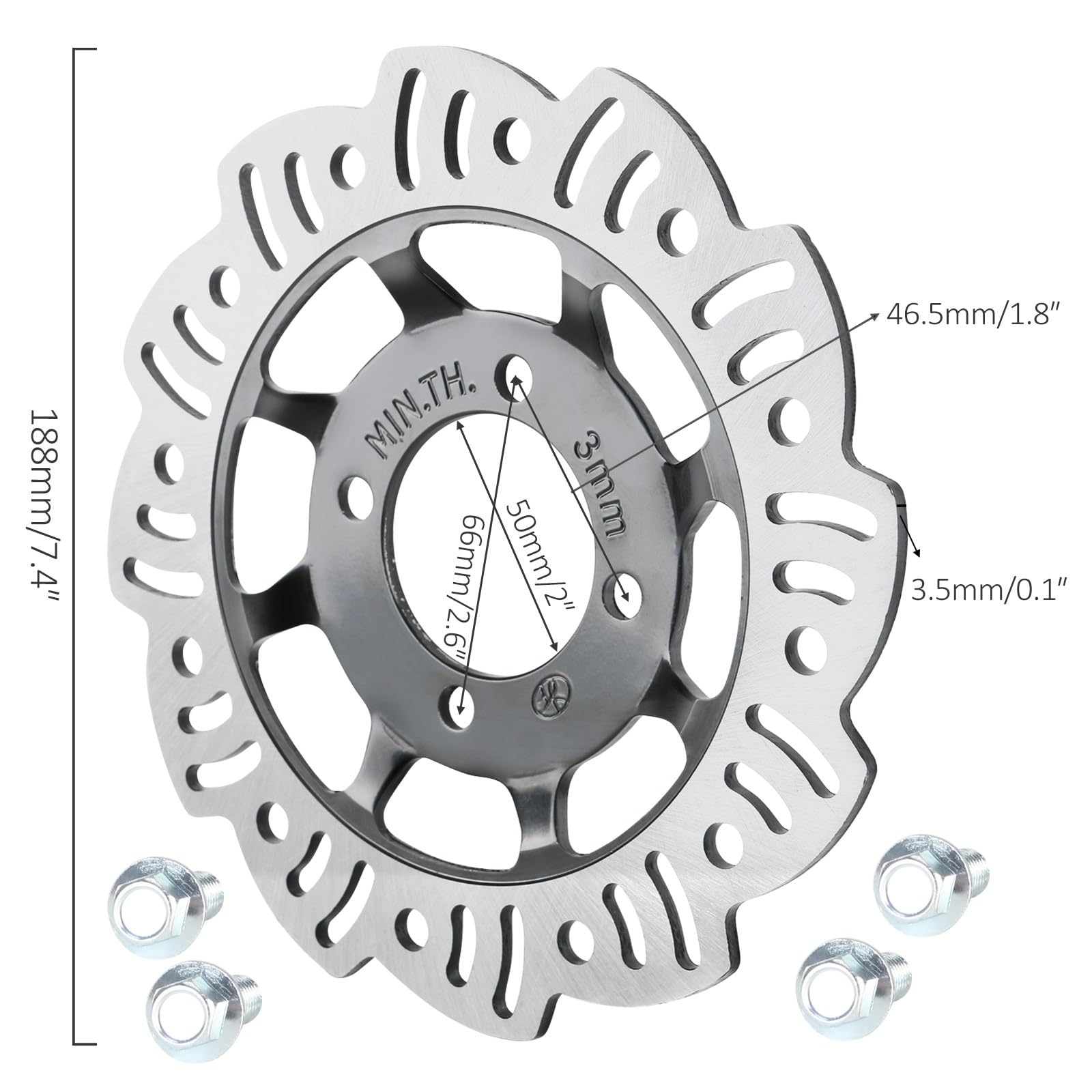 Pit Bike Disc Brake Kit 190mm Rear Brake Disc Rotor For 50cc-200cc Dirt ...