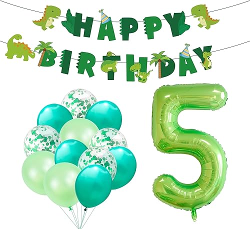 Vista 33 de Cartel de cumpleaños de dinosaurio, decoraciones de fiesta temática de dinosaurios para fiestas de cumpleaños de niños, baby shower Verde,A,Negro