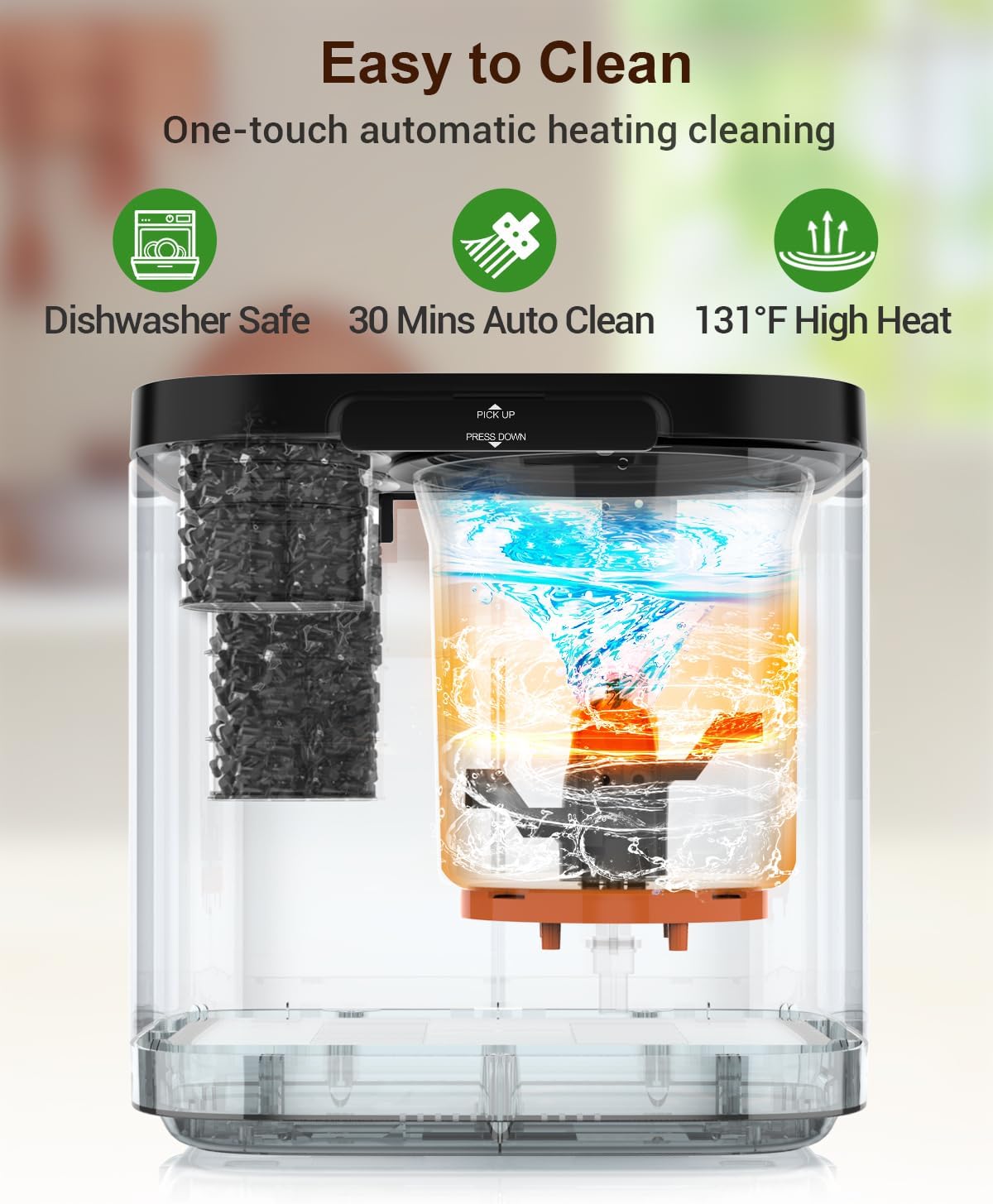 Growell 4L Electric Kitchen Composter, Countertop Compost Bin with Dual Carbon Filters, Visible Window, Auto-Clean, Quiet & Long-Life Upgraded Brushless Motor, Indoor Food Waste Composting Machine