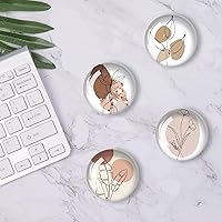 Vista 3 de 12 piezas de imanes de vidrio para nevera, calcomanía para nevera, imanes de nevera de flores de línea artística, decoración de imanes de nevera