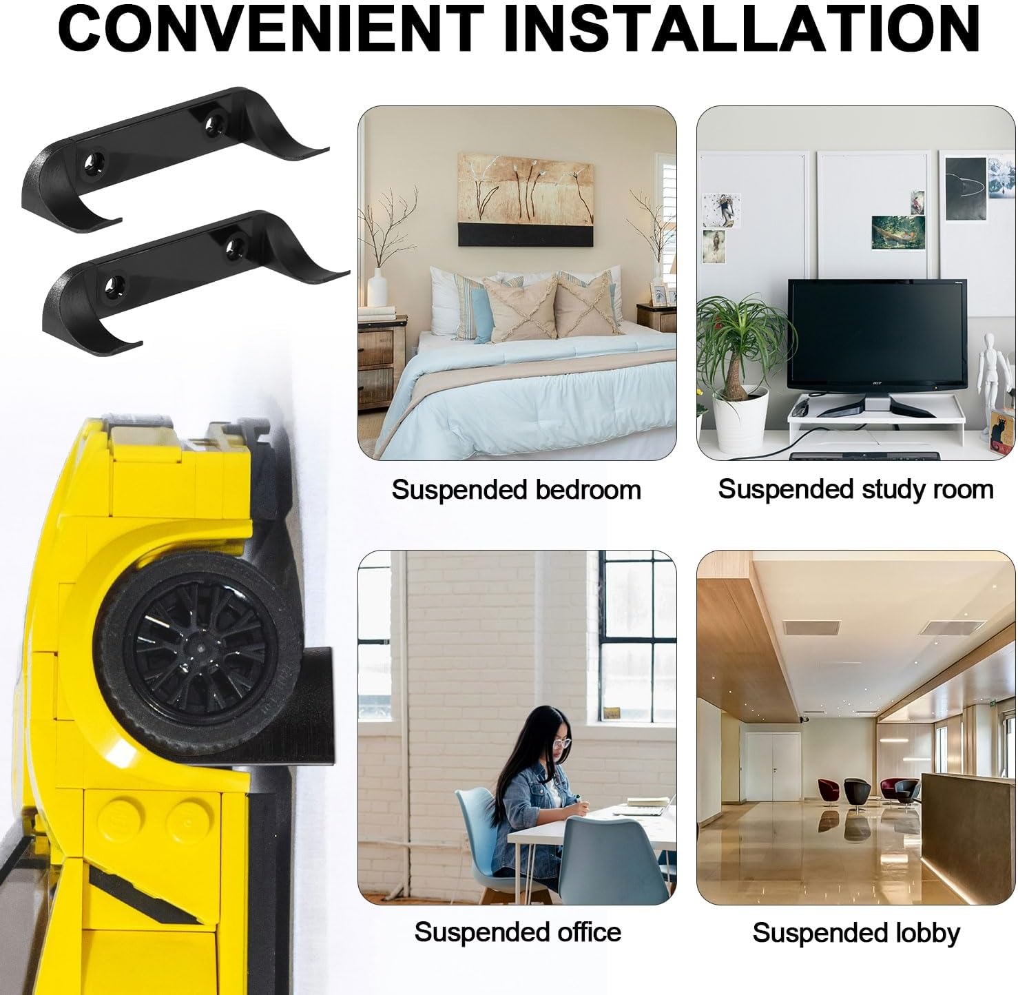 12pcs Car Display Wall Mount, Showcase Your Collectible Car with Sturdy Vertical Wall Mount with Screws Ideal for Lego Technic Car Enthusiasts Compatible with Lego Speed Champion Series
