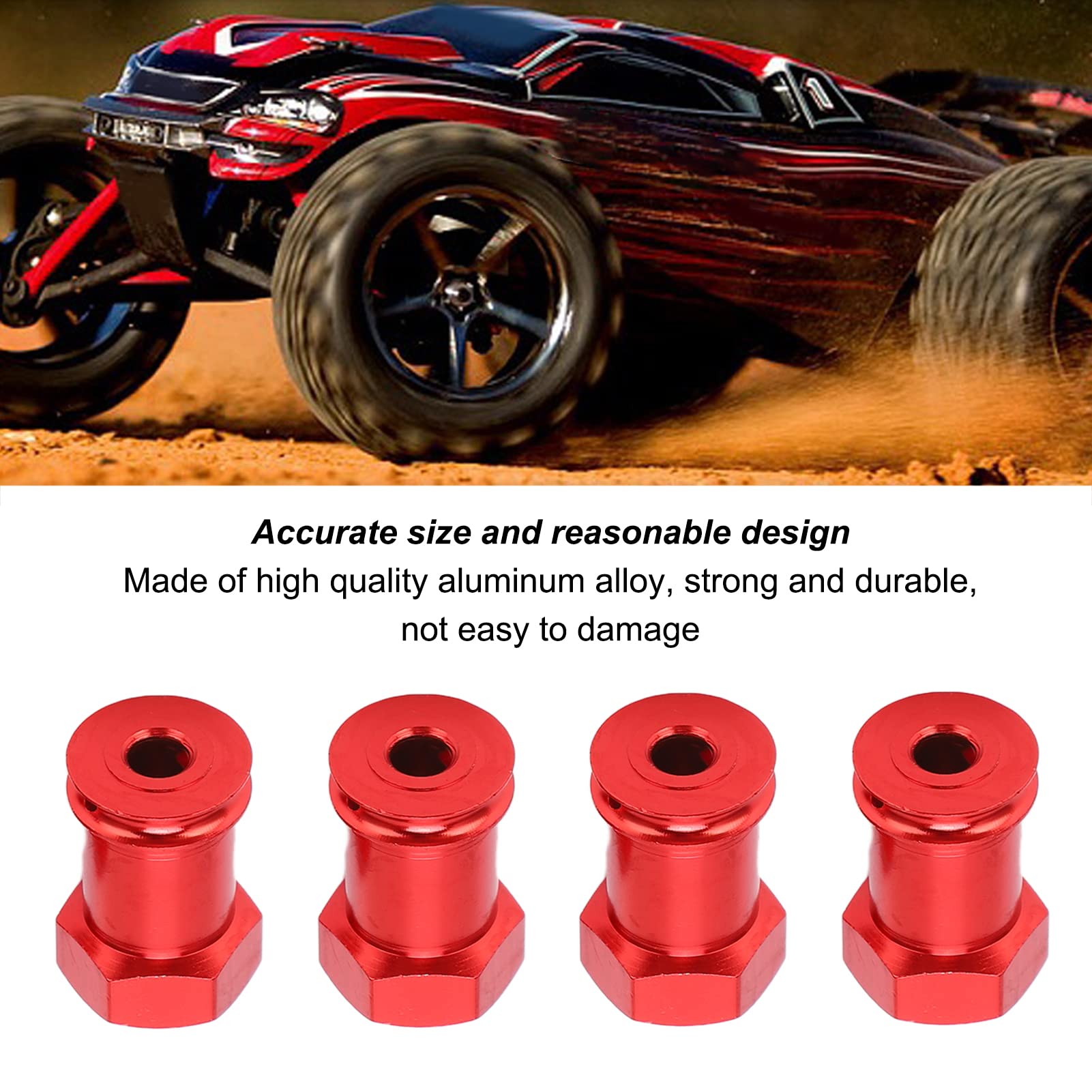 4 Adattatori Estensione Ruota In Alluminio Per Auto RC 1/8 - Da 17mm A 23mm Esagonali - Colore Blu