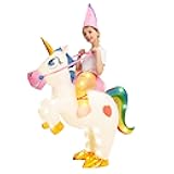Kids Inflatable Costume, Ride on Light-up Unicorn Air Blow Up Halloween Costumes