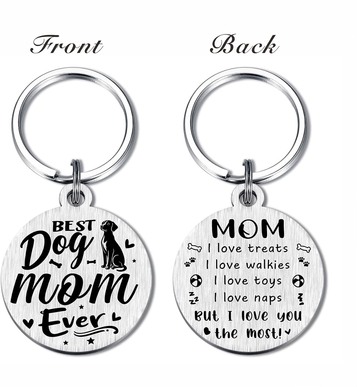 Yobent Dog Mom Gifts - Best Dog Mom Ever Birthday Keychain image 3