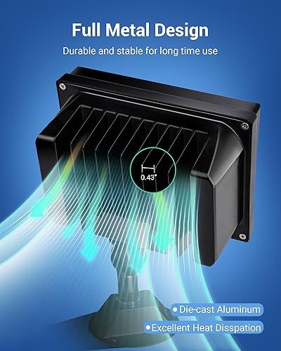 Miniatura 4 de DEWENWILS Paquete de 2 luces LED de 65 W para exteriores IP65 impermeable 6670 lúmenes súper brillantes equivalente a halógeno de 500 W luz de