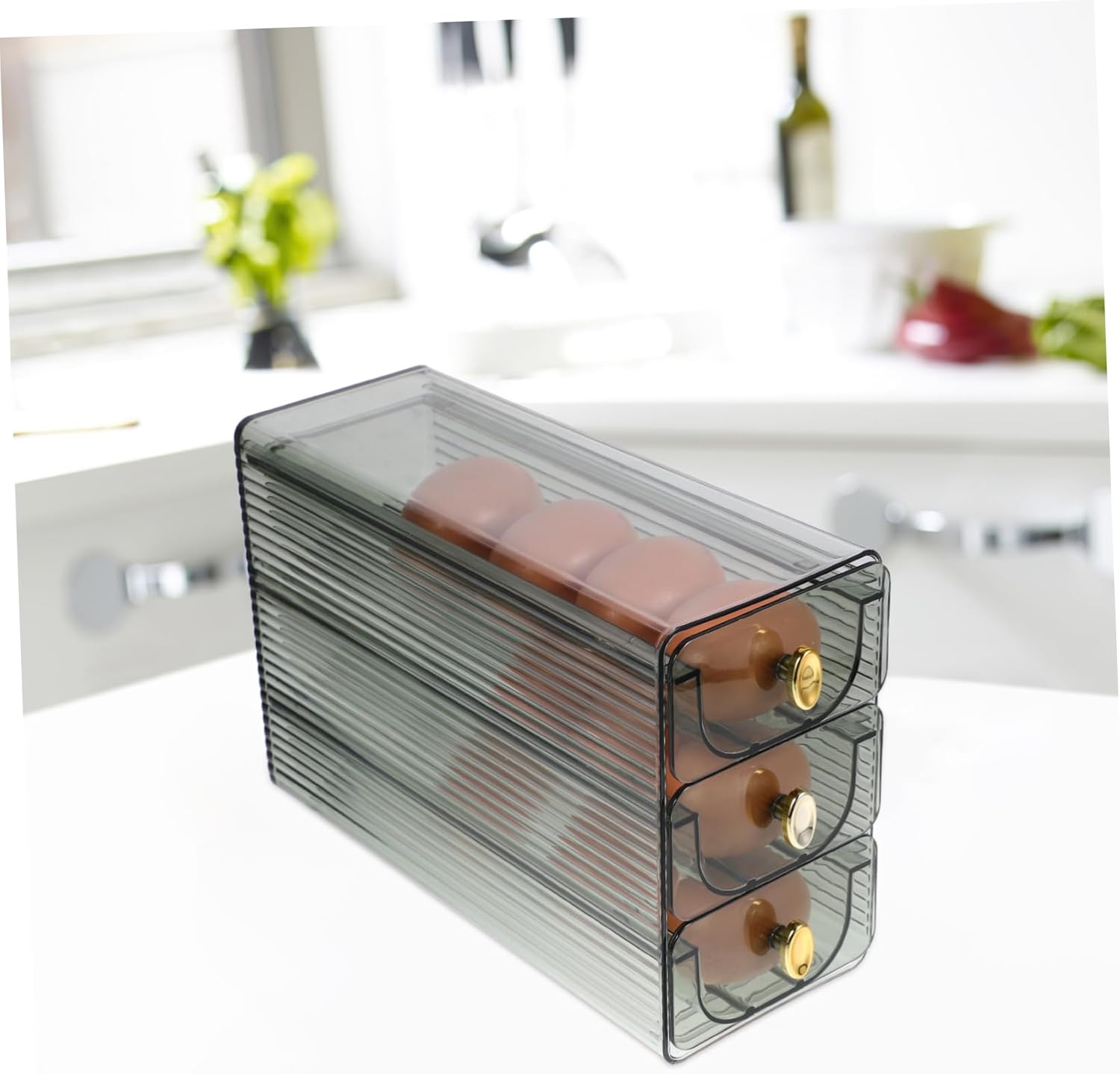 Household Refrigerator Dispenser Food-grade Rolling Container for Fridge Stackable Design Space-saving Kitchen Storage