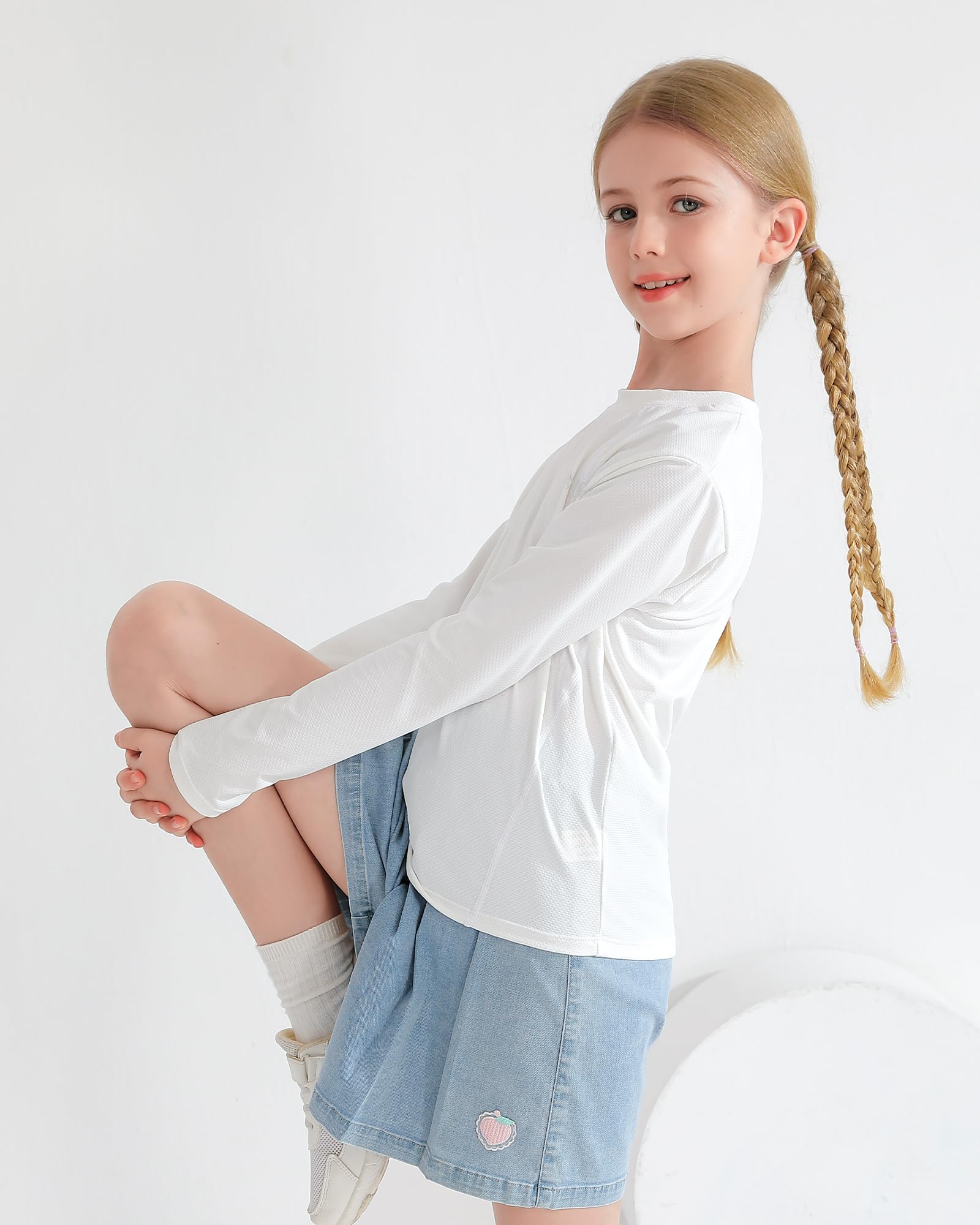 Angel season Rashguard für Mädchen, Schwimmshirt, langärmelig, Badeanzug, Mädchen, UV-Schutz, UV-Schutz, Teenager, Sonnenshirt, Rashguard-Top
