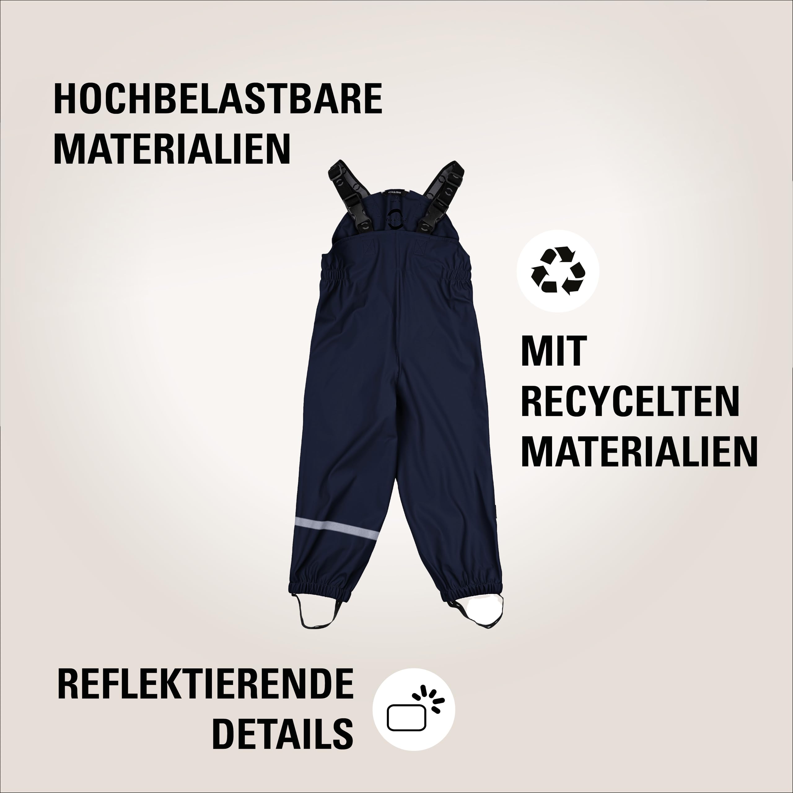 Mikk-line Pantalones de lluvia para bebé, impermeables y resistentes al viento, para niñas y niños, ideales para la lluvia y el barro, pantalones de barro para niños con tirantes ajustables