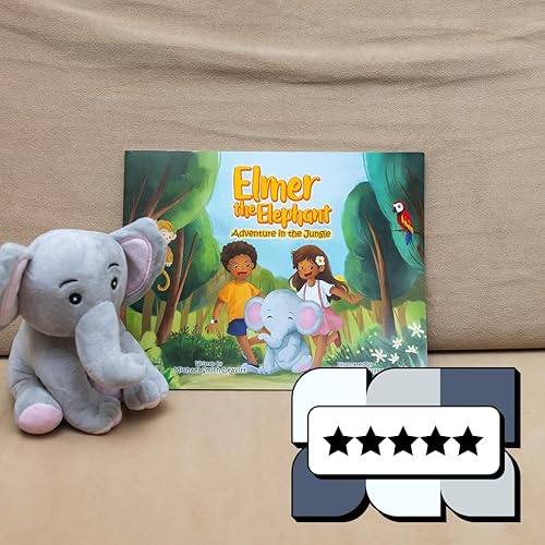 Miniatura 7 de Elmer the Elephant - Aventura en el Congo - Juego de libro para niños y peluche de elefante - Ilustraciones llamativas a todo color, animal de