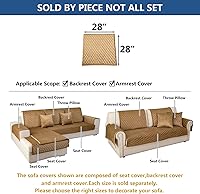 Vista 5 de Eismodra Fundas para reposabrazos, funda de sofá, fundas para respaldo, fundas antideslizantes para sillón para perros, gatos y mascotas, sofá Café