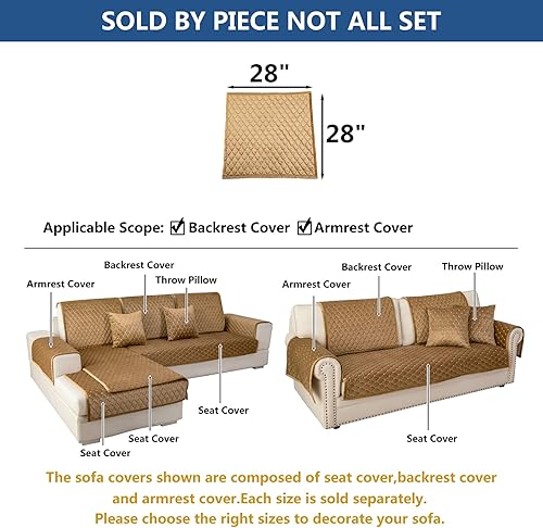 Miniatura 5 de Eismodra Fundas para reposabrazos, funda de sofá, fundas para respaldo, fundas antideslizantes para sillón para perros, gatos y mascotas, sofá