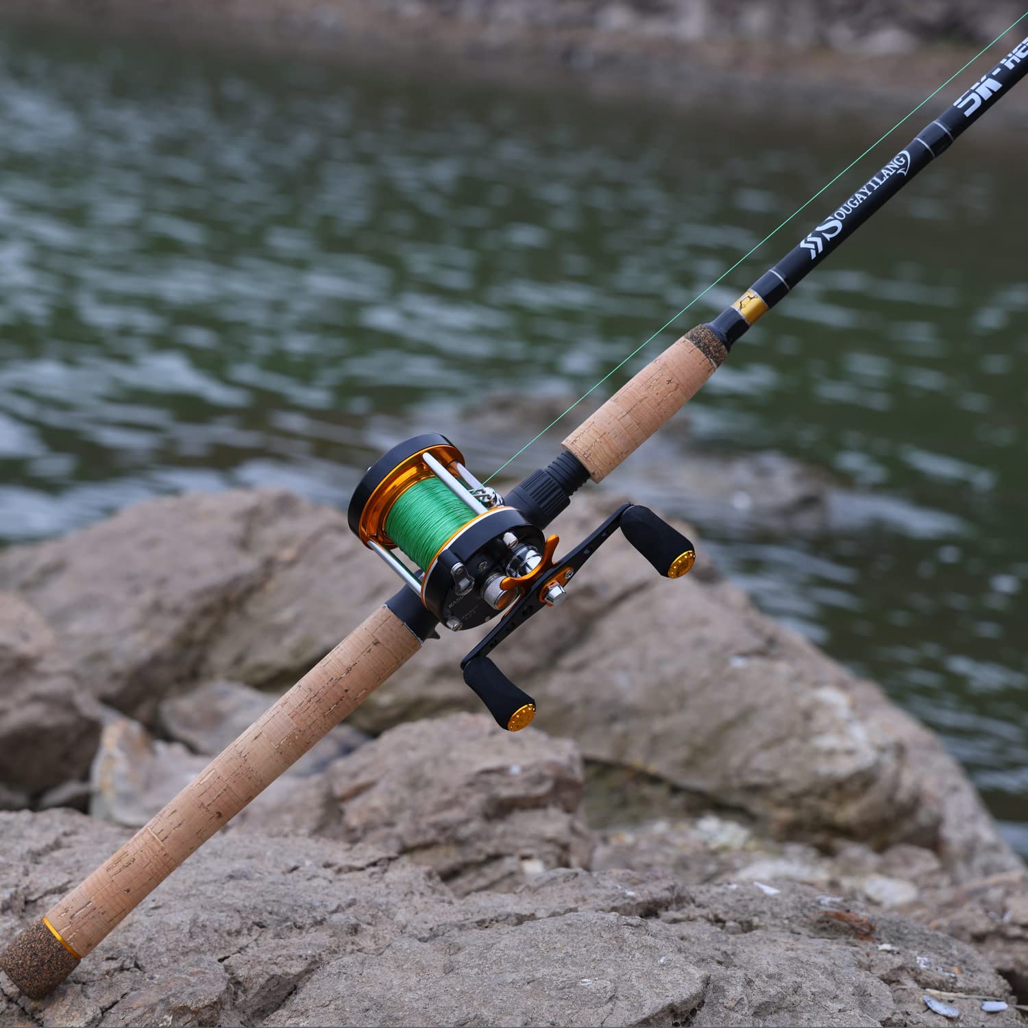 Fishing Rod Sougayilang Sections Cork Handle Carbon Fiber