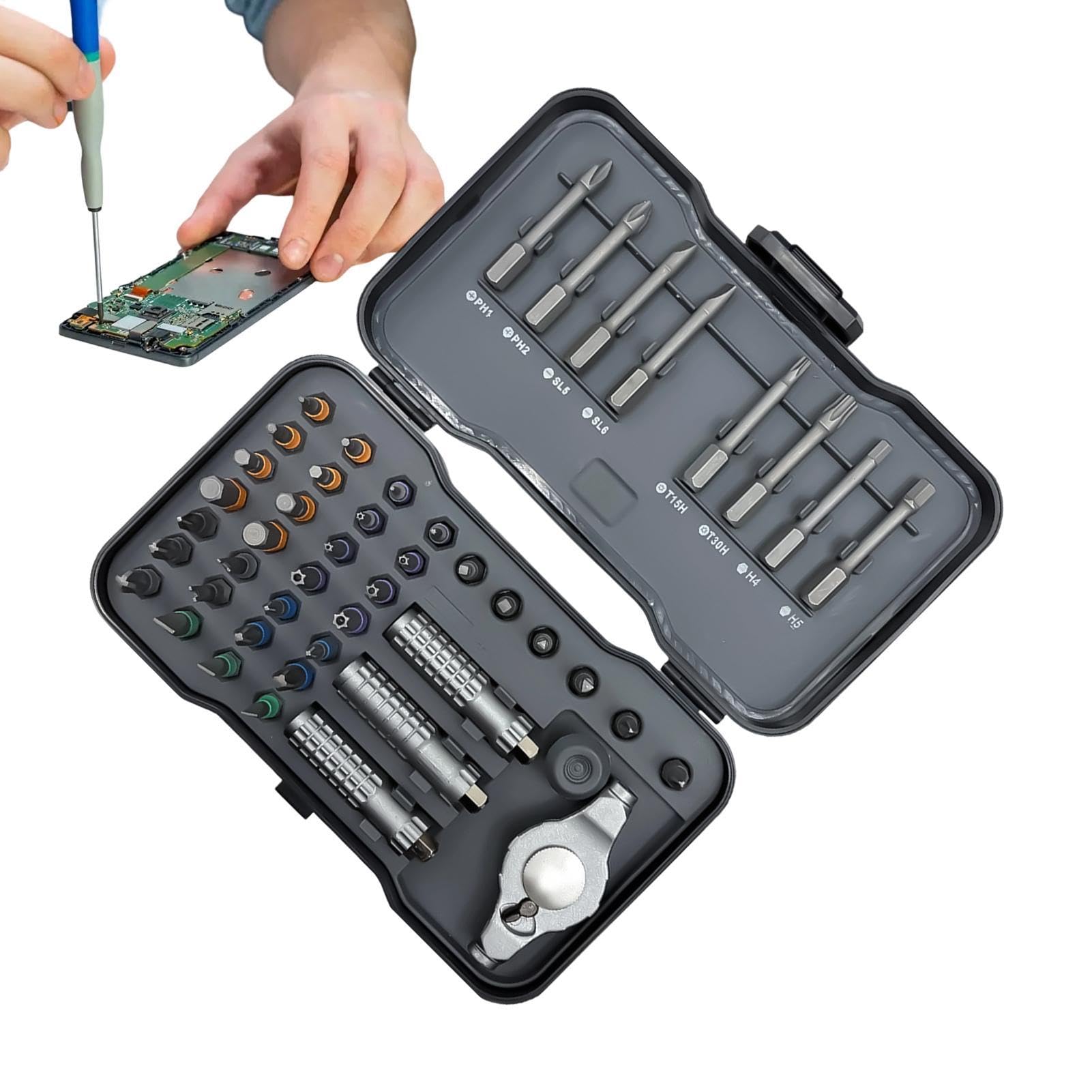 Juego de Destornillador con Trinquete Magnético Portátil Ergonómico