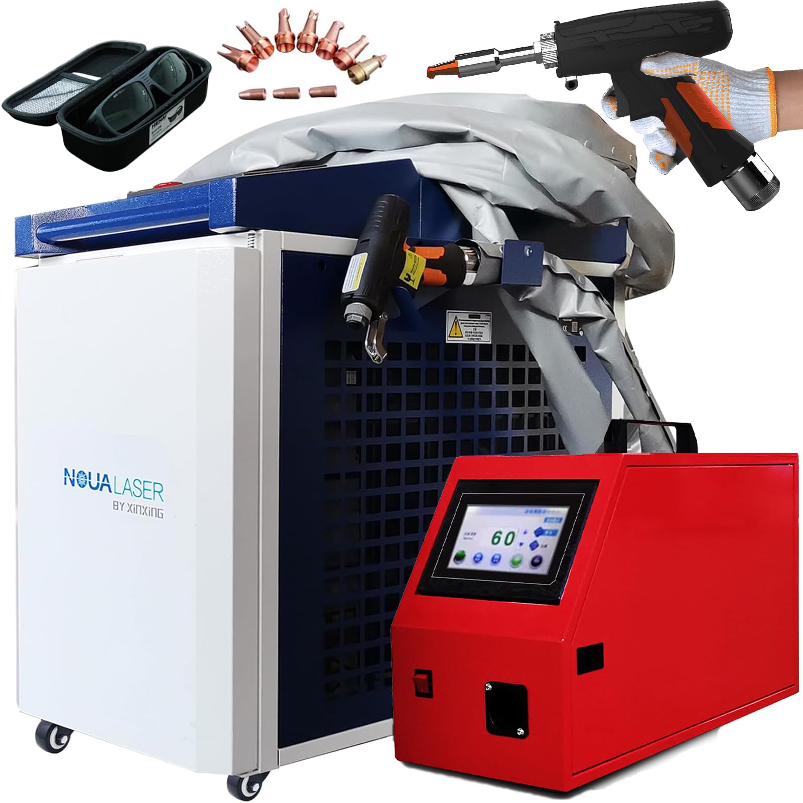Tax Inclusive 2000W Handheld Laser Welder, 4 in 1 Fiber Laser Welding Machine for Stainless Steel/Aluminum/Carbon Steel/Brass(0.2-6mm), MAX/Racus 300%