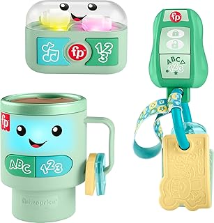 Fisher-Price Juego de regalo de juguetes para bebés, listo para llevar, 3 actividades de aprendizaje electrónico para niños pequeños a partir de 6 meses (exclusivo de Amazon)