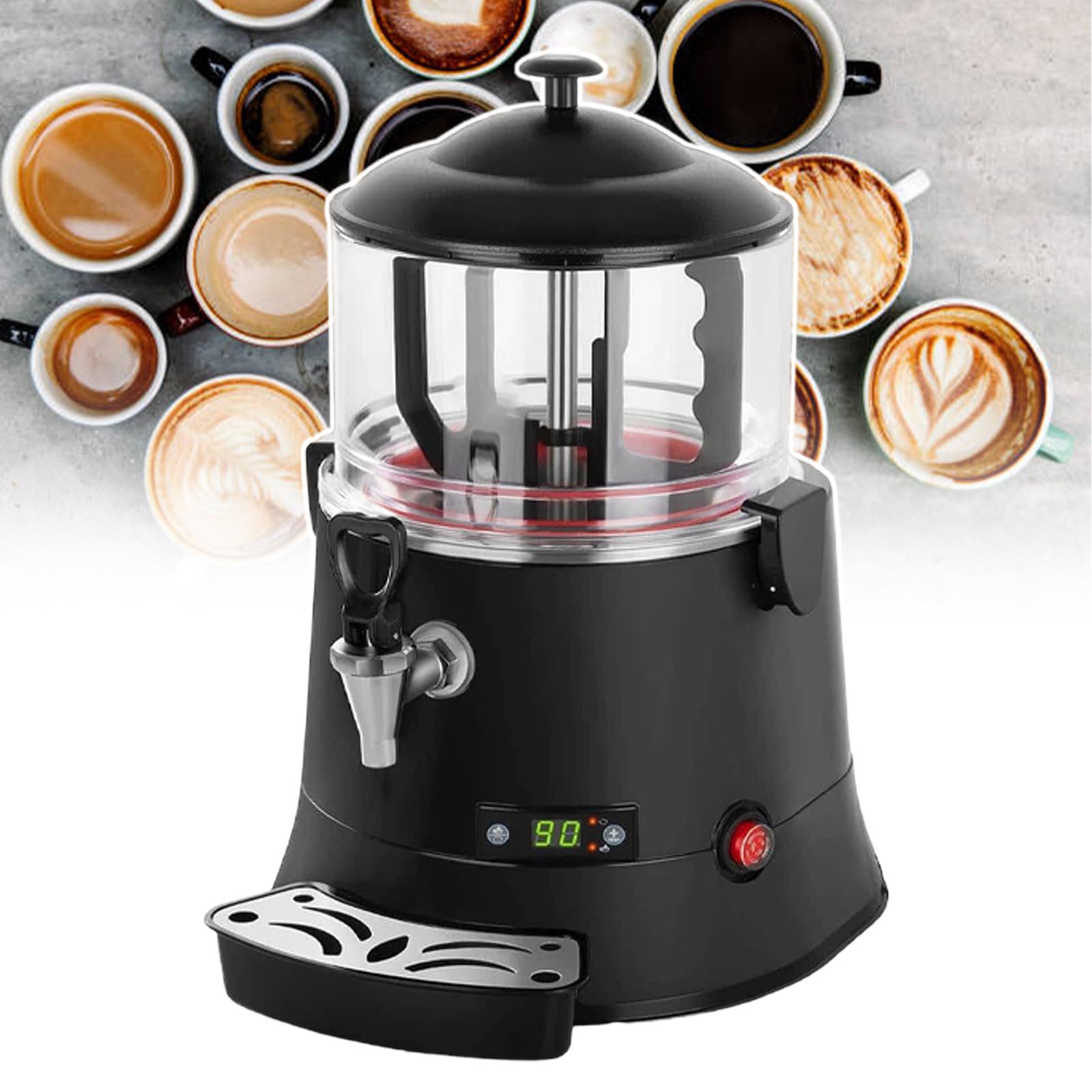 Machine À Chocolat Chaud Commerciale pour Café, Machine À Chocolat Chaud Électrique De 400 W, Chauffe-Boissons Chaudes pour Boissons Chaudes, pour Chauffer Le Chocolat,5L