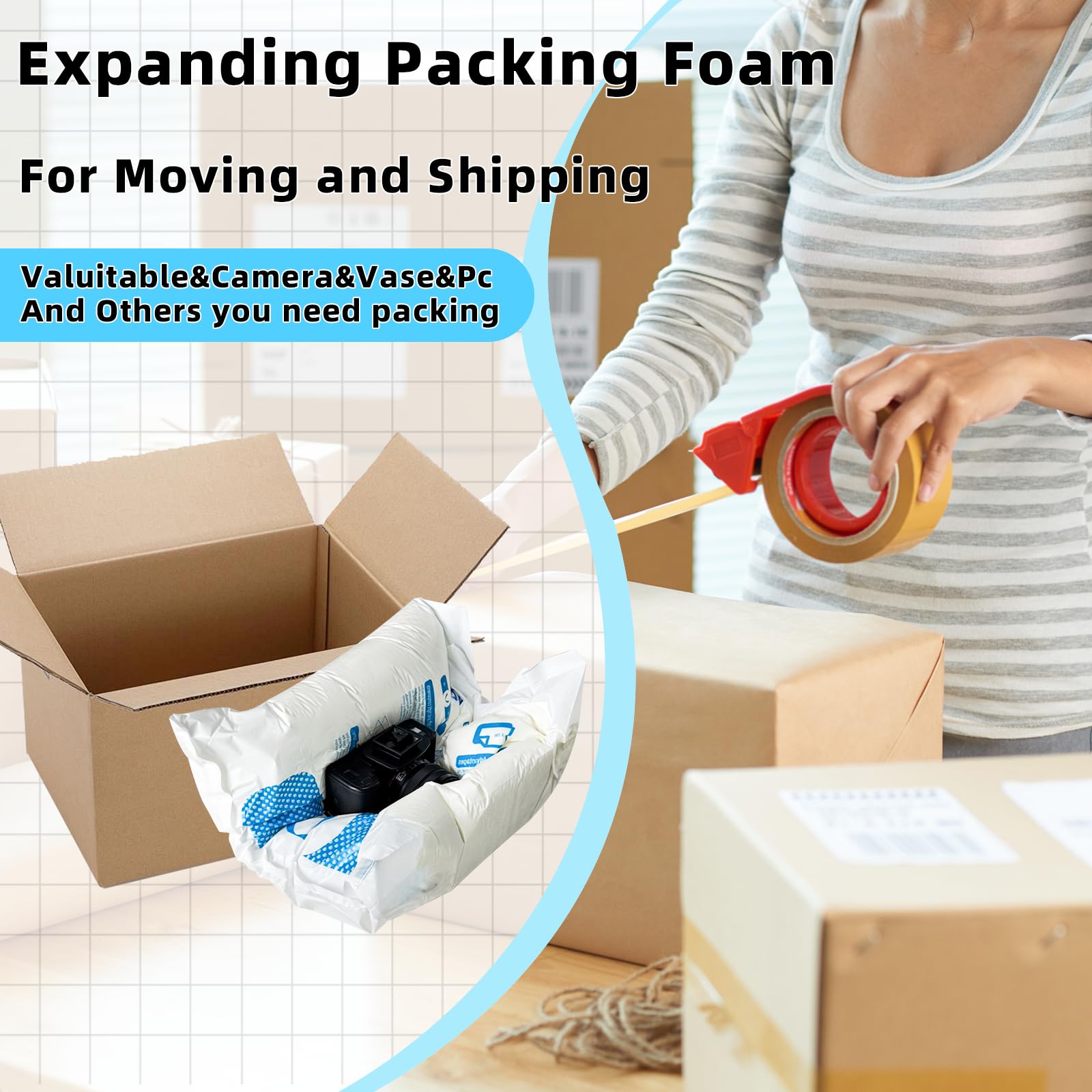 8 pz 14 ''* 16 '' Espansione Schiuma Imballaggio Per La Spedizione PC & Valori & Fragile Forniture In Movimento Per Oggetti di forma Irregolare Antiurto Bubble wrap per lo spostamento Applicato Per