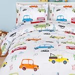 Utopia Bedding All Season Car Comforter Set with 2 Pillow Cases, 3 Piece Soft Brushed Microfiber Kids Bedding Set for Boys/Girls, Machine Washable (Twin)