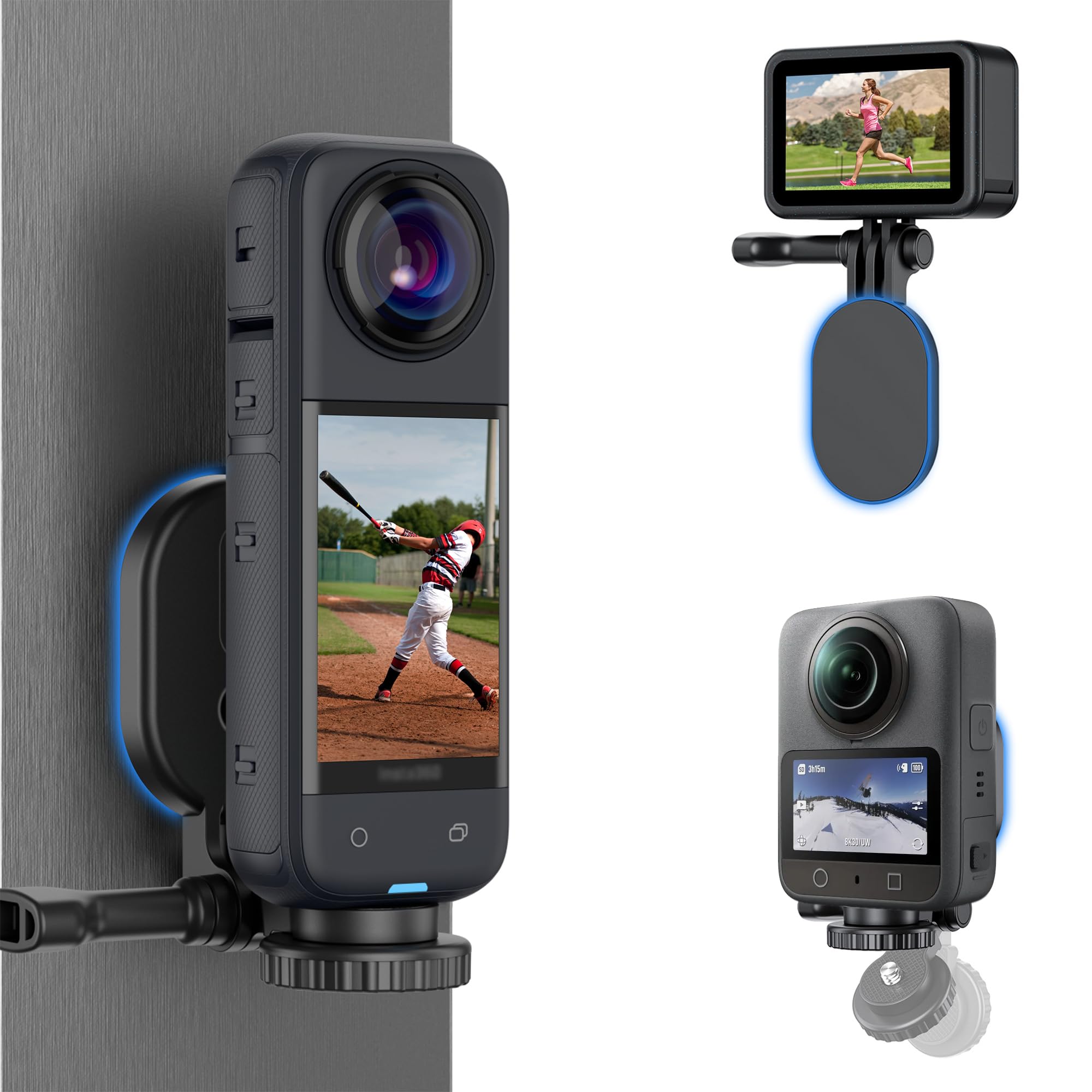 JJC Support magnétique avec vis 1/4-20 pour Insta360 X5 X4 X3 Ace pour DJI Osmo360 Action 5 Pro 4 3, Pocket 3 OSMO360, support de direction pliable, aimants puissants, angle réglable JJC Support magnétique avec vis 1/4-20 pour Insta360 X5 X4 X3 Ace pour DJI Osmo360 Action 5 Pro 4 3, Pocket 3 OSMO360, support de direction pliable, aimants puissants, angle réglable