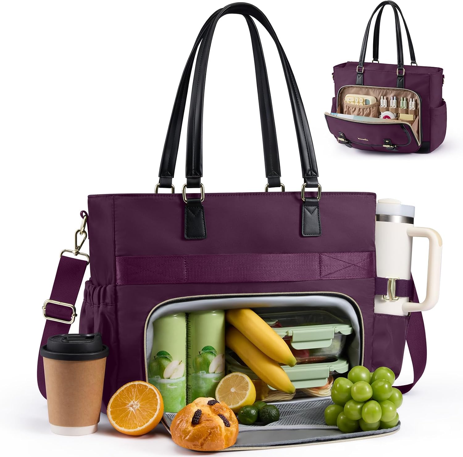 LOVEVOOK 2 in 1 Laptop Lunch Bag for Women 15.6" Work Tote Teacher Nurse