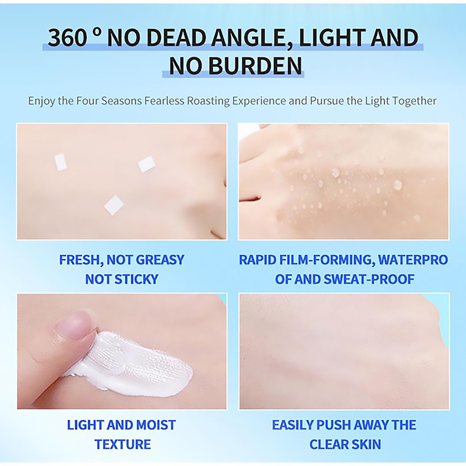 SPF 50+ Sunscreen Cream 50g / Aqueous and Non-Greasy, Effectively Blocks Daily UV Damage and Protects Facial Skin,Neck & Arms
