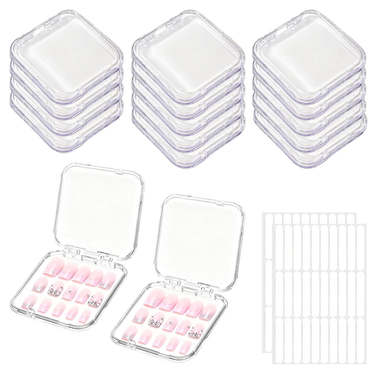 Press On Nail Storage Box with Adhesive Tape | Nail Art Supplies