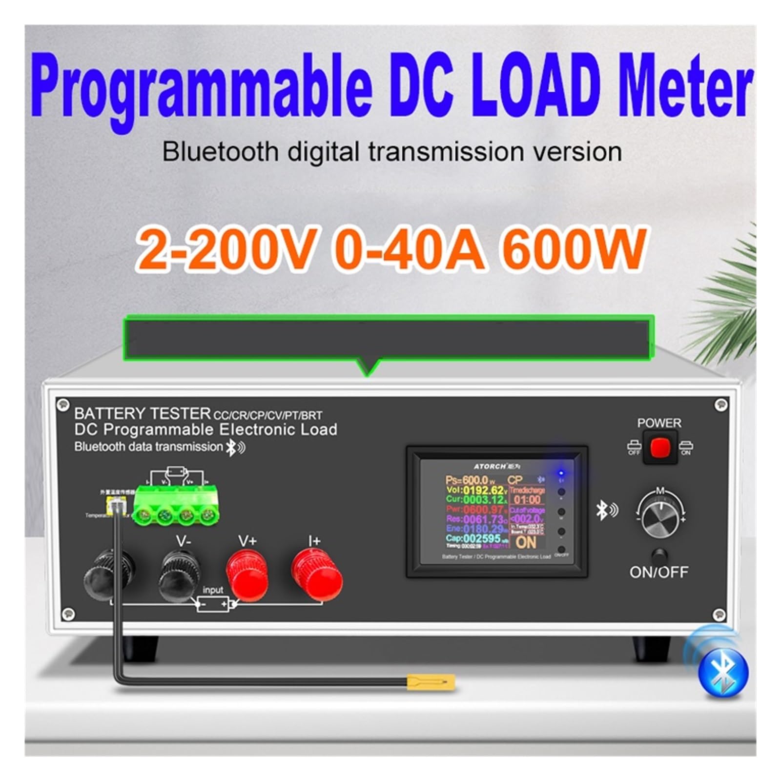 Testeur De Capacité Batterie 600W, Puissance Charge Électronique, Voiture Au Plomb, Compteur Décharge 200V 40A Lectures Claires