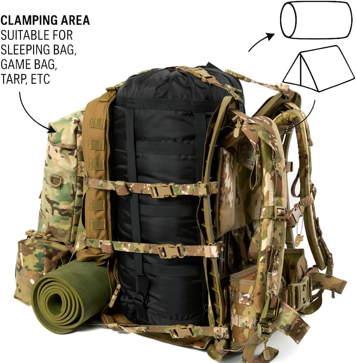 MT Military Load MOLLE Frame with Detachable Laser-Cut Panel – Tactical Game Hauler for Rucking, Hunting & Survival Gear OCP - Image 5