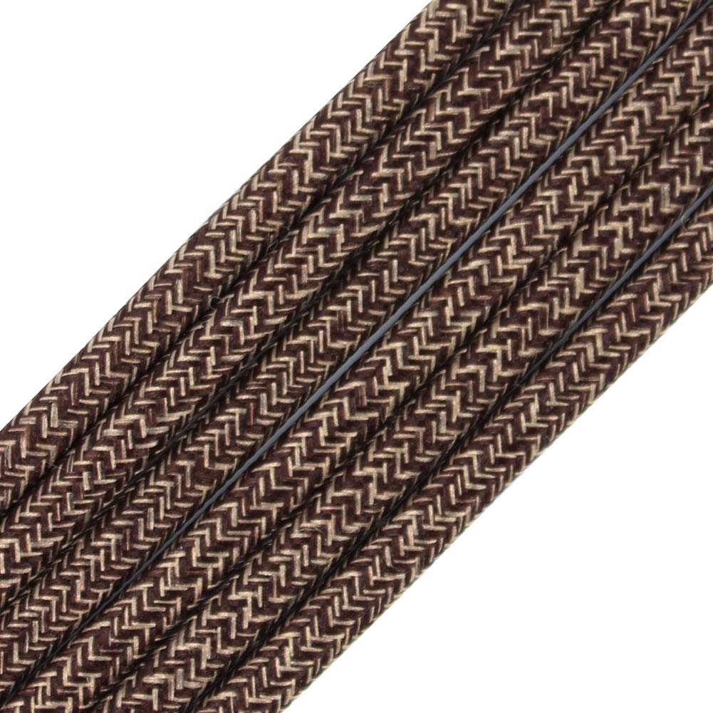 10m Fabric Cloth Coated Round Wire, PRUNLLA Vintage 18/2 Industrial Electric Lamp Cable, 18K Antique Style for Retro Lamp, DIY Projects (Brown and Dark grey)-image-48