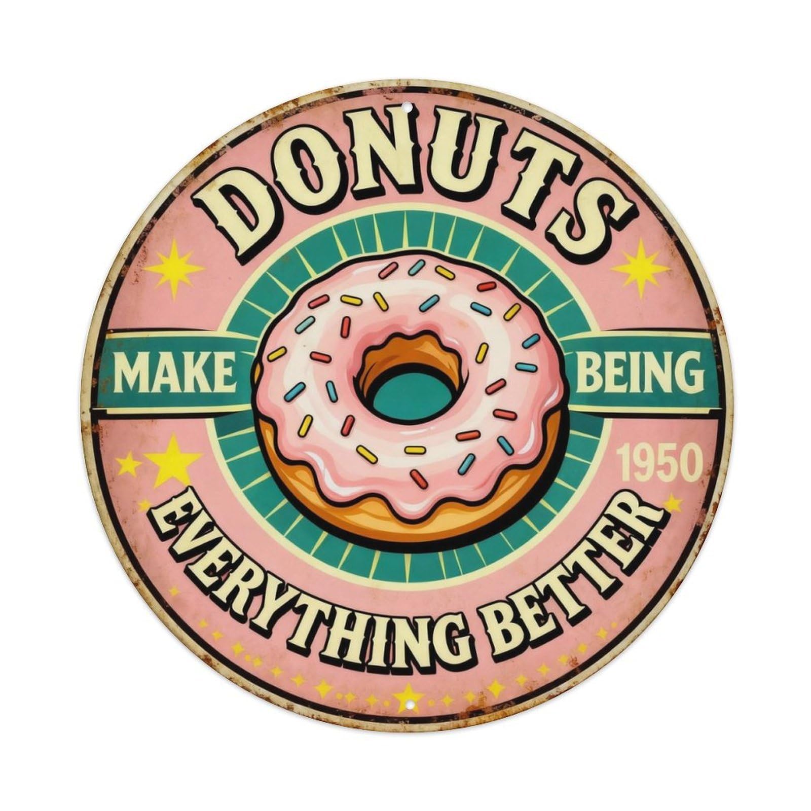 Donut Lover Retro Tin Sign Metal Tin Sign Plaque
