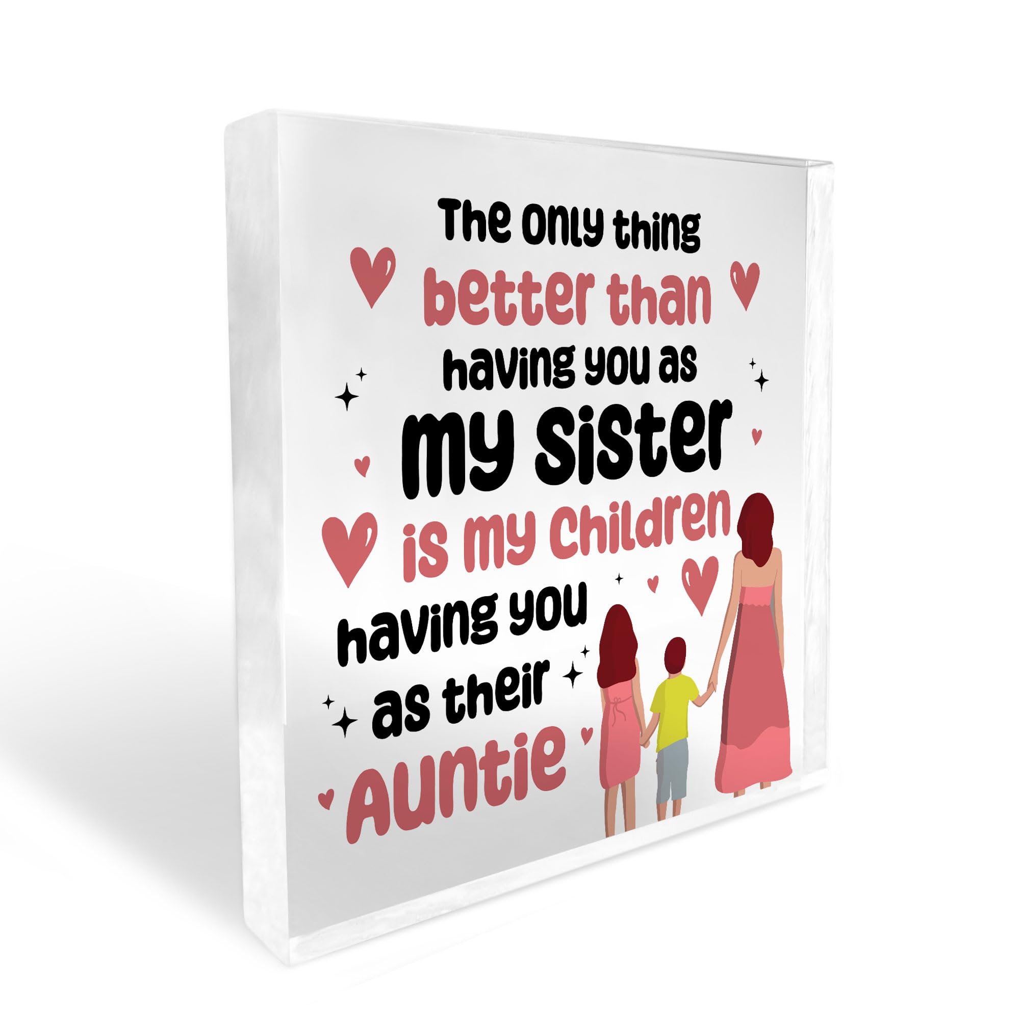 Red Ocean Gift For Auntie And Sister Acrylic Block Auntie Christmas Auntie Birthday Gift From Niece Nephew Thank You Gift For Sister Auntie