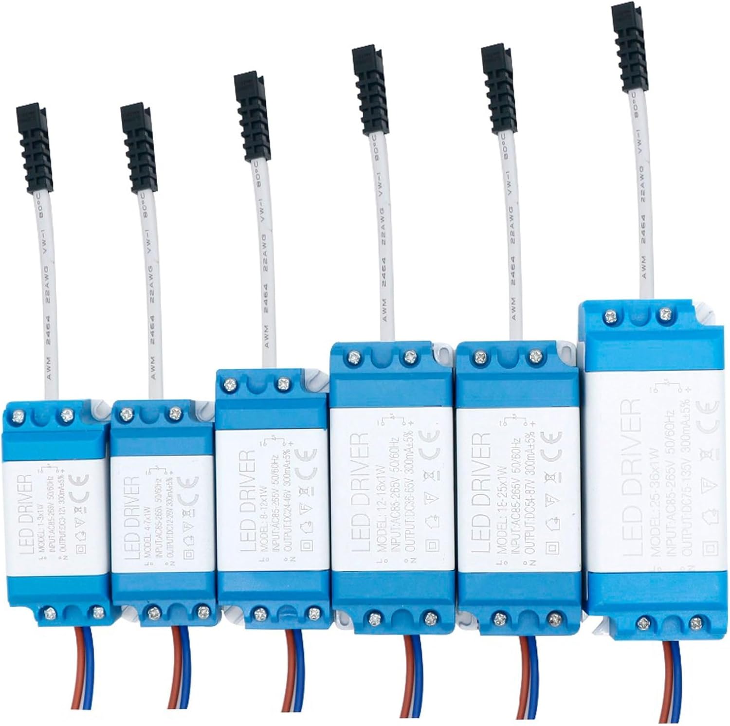 1 Pcs 1W-36W LED Driver with Case Power Supply Constant Current 300mA Automatic Voltage Control Lighting Transformer LED Light(25-36X1W)